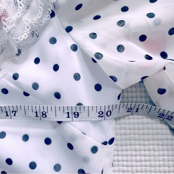 Revolve NBD White Ruffle Blouse Maraschino Top in Cherry Dot NWOT S - Picture 8 of 15